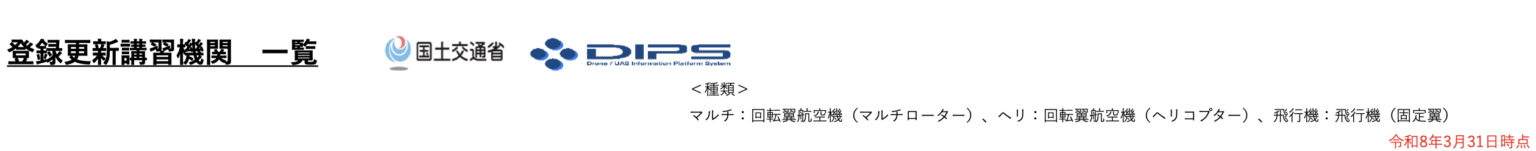 登録更新講習機関一覧
